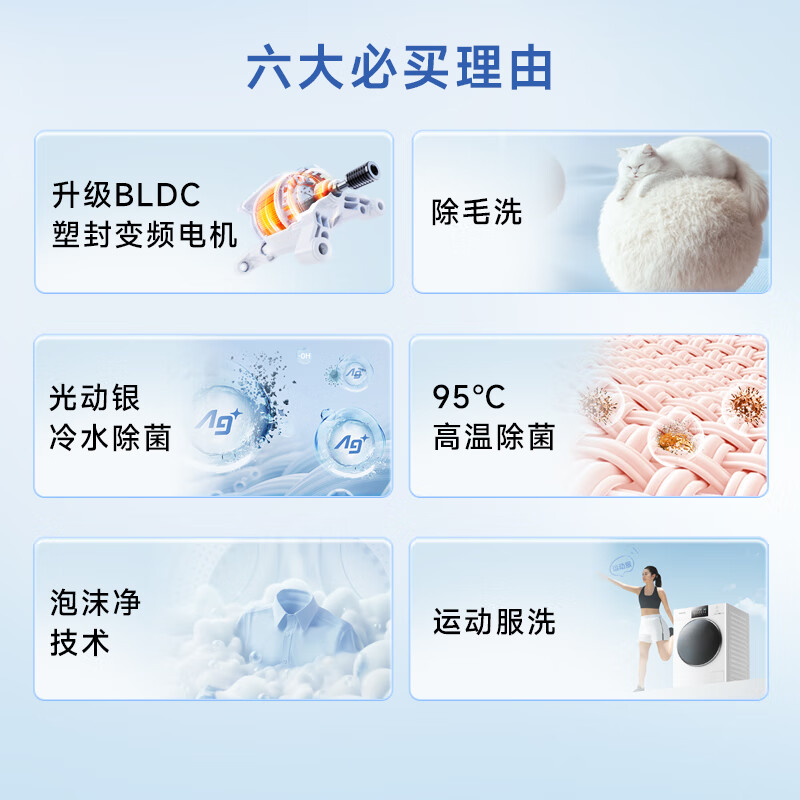 松下滚筒洗衣机全自动[白月光4.0]超薄平嵌10kg泡沫净 光动银除菌智能投放XQG100-N531D高清大图