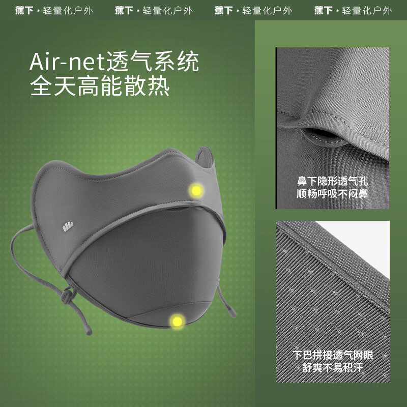 蕉下凉感护眼角防晒口罩AL833 柔雾粉高清大图