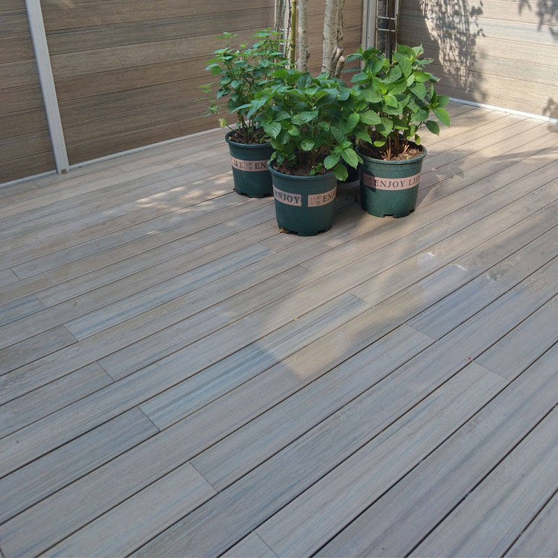 条纹方孔红木色1㎡塑木地板户外木塑板板材防水板室外共挤塑木长木条