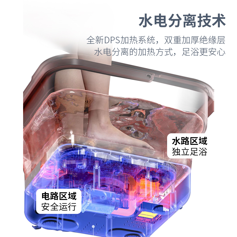 妙界全自动足浴器盆泡脚桶家用洗脚盆恒温加热小型电动杀菌按摩可折叠高清大图