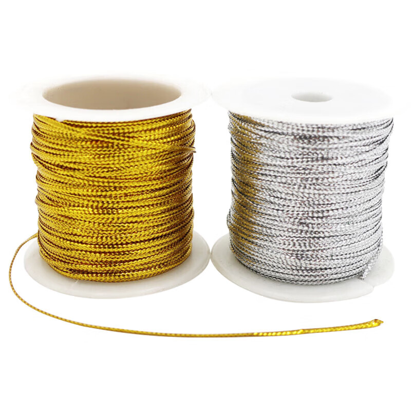 海斯迪克 金丝线银线编织绳 HKQL-34 金色 1卷高清大图