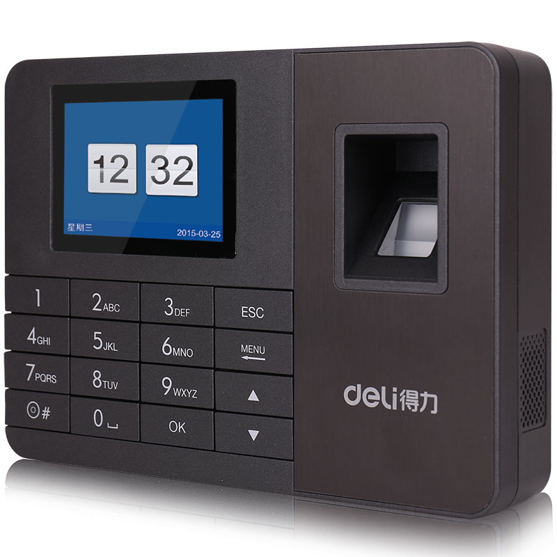 得力2251指纹打卡机考勤机t902员工智能免装软件上班打卡器签到机
