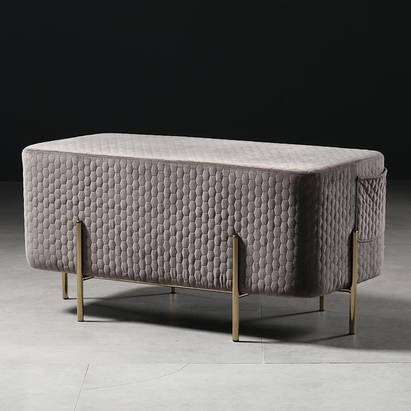 森美人北欧轻奢沙发凳客厅脚踏换鞋凳脚凳单个脚蹬绒布方塌衣帽间矮凳子