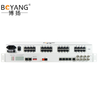 博扬 综合业务电话光端机 4路E1+28路电话+4路以太网物理隔离+2路磁石 单纤100km 机架式 1对价