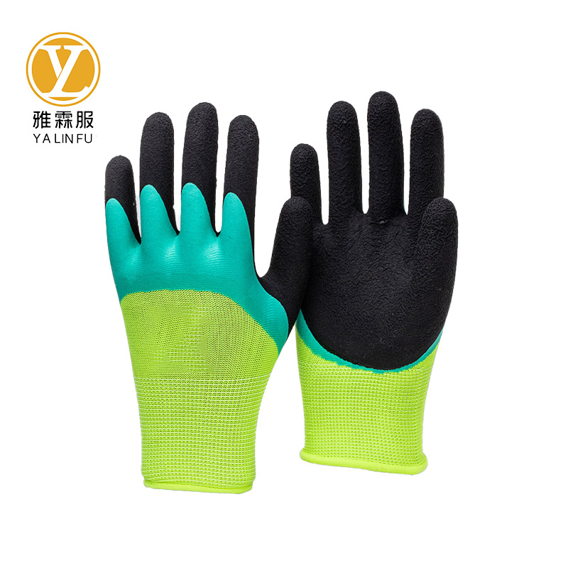 雅霖服 乳胶发泡双层劳保手套YLF1235 双高清大图
