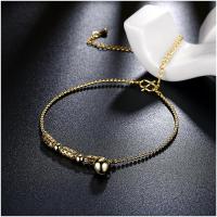 A051-A Women 18K yellow gold anklet jewelry 镀黄金色女脚链潮