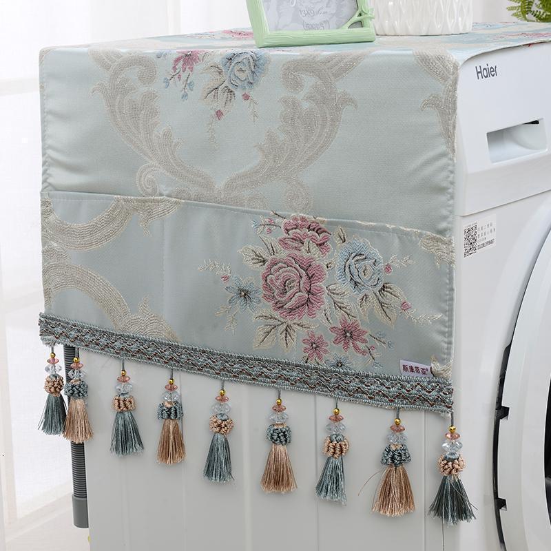 家柏饰(CORATED)欧式全自动洗衣机盖布长方形家用冰箱单开收纳袋洗衣机套罩口袋