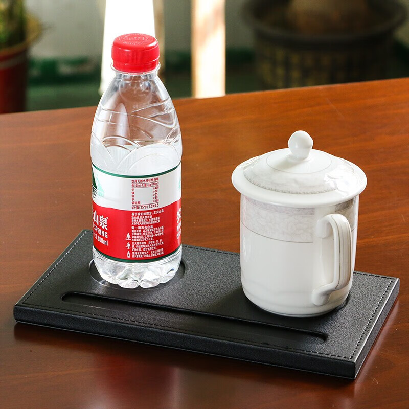 3M 二孔杯托水托杯垫茶水杯托办公用品 黑色双孔杯托高清大图