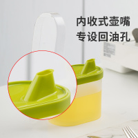 茶花塑料油壶防漏家用装油瓶酱油瓶倒油瓶厨房用品醋壶小油罐[白色]500ML油壶