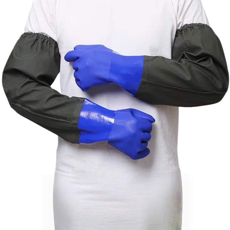 吉迎尚品 加长手套防水劳保手套长袖手套 多规格 双高清大图