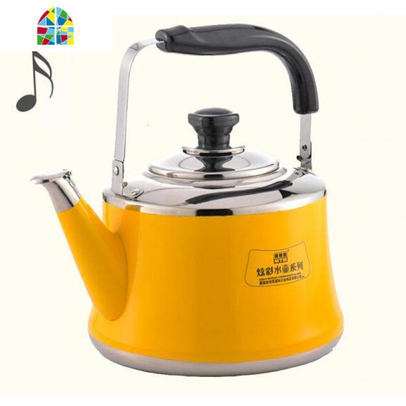 鸣音加厚大容量不锈钢304烧水壶煤气燃气彩色水壶电磁炉4L5L FENGHOU 2L绿色图片