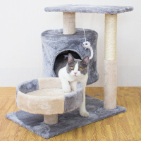 猫爬架猫窝猫树一体小型别墅猫抓板磨爪器四季通用网红实木大树屋