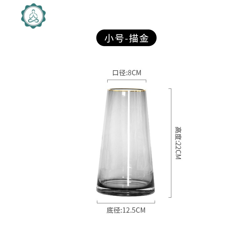 轻奢描金玻璃花瓶摆件客厅插鲜花北欧透明花器家用简约家居装饰品封后tm透明花瓶 小号1322 送花瓶垫报价 参数 图片 视频 怎么样 问答 苏宁易购