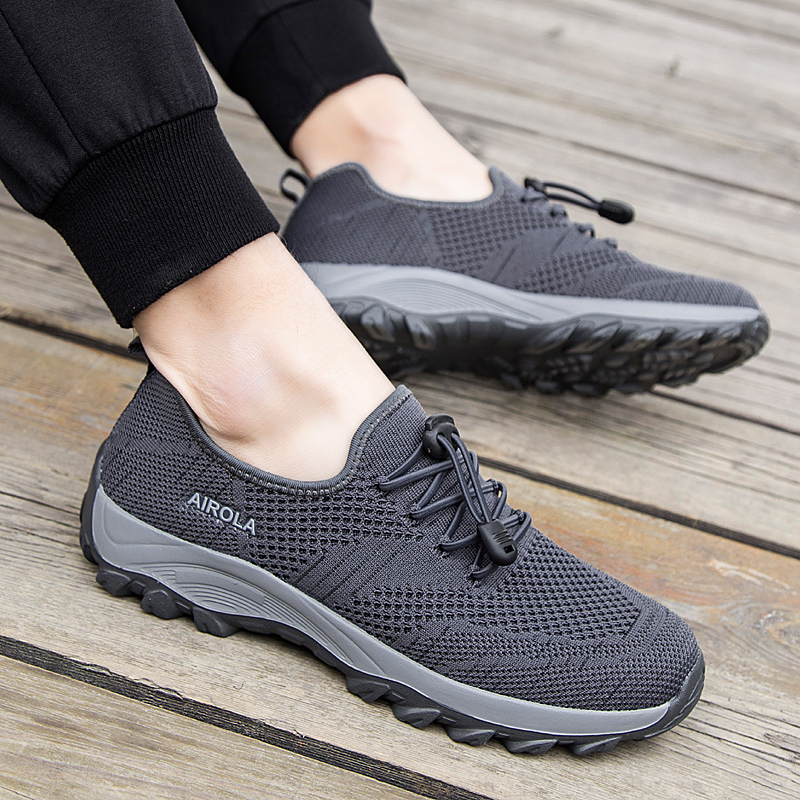 夏季中老年休闲运动鞋男健步鞋防滑软底中年爸爸鞋4060岁老人鞋