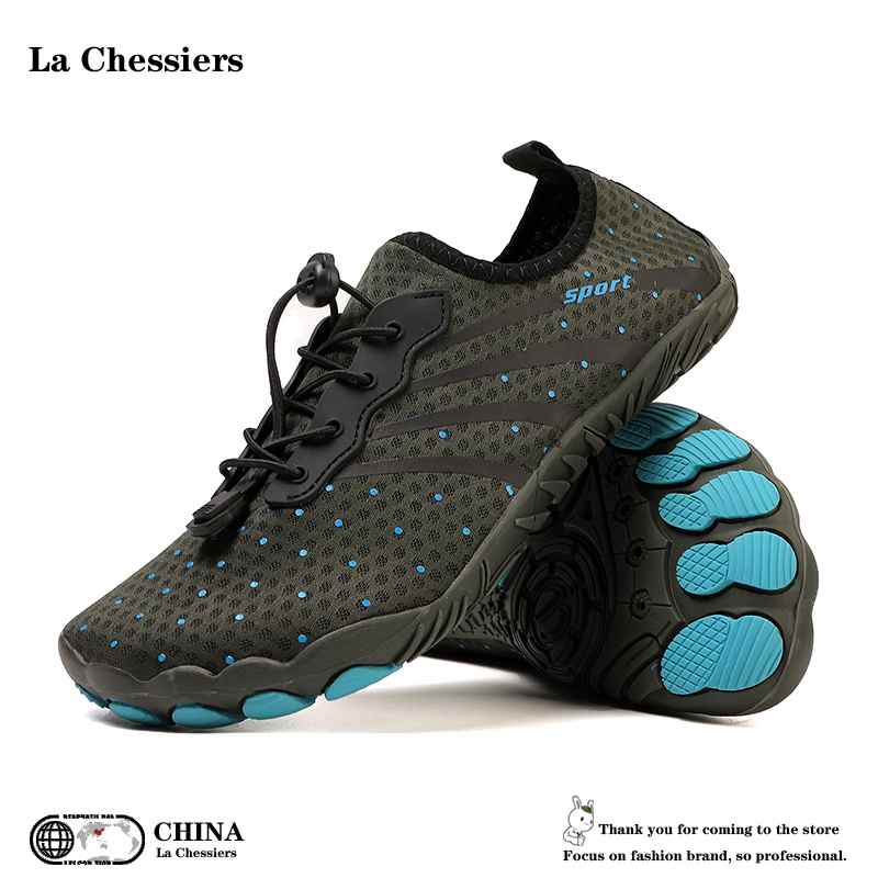 La Chessiers涉水鞋男女沙滩鞋速干防割赶海鞋防滑漂流溯溪游泳鞋潜水浮潜凉鞋 绿色 42码