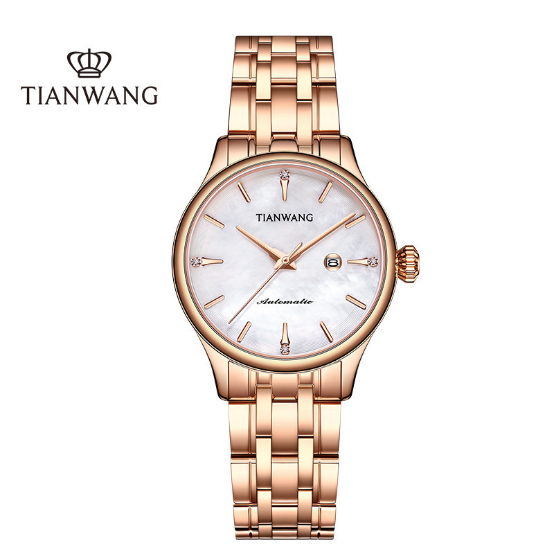 天王表(TIANWANG)手表 女表新品小绿表极光母贝表时尚潮流机械表女士手表51134