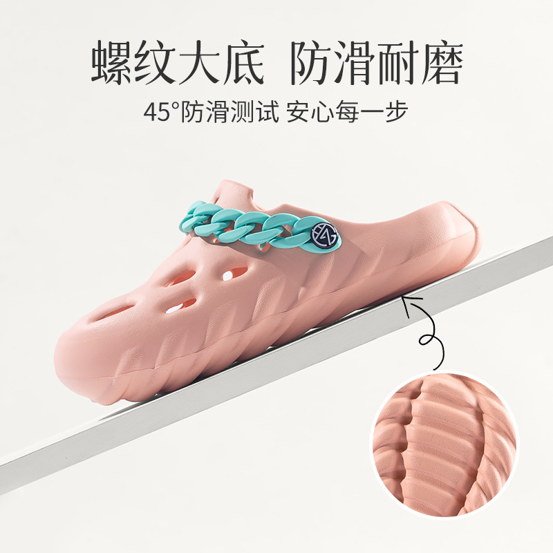 夏季外穿凉拖鞋女高级感洞洞鞋沙滩鞋网红ins潮学生防滑防臭厚底