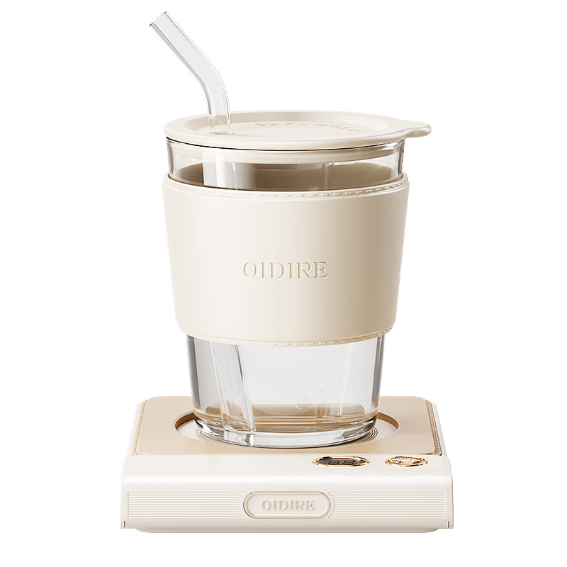 奥帝尔(OIDIRE)ODI-NNB06数显款保温杯垫/暖杯垫(杯垫+直身玻璃杯+硅胶盖+吸管)