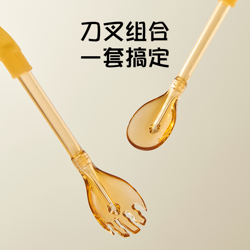 宝宝学吃饭训练叉勺婴儿学习自主进食辅食勺儿童勺子叉子餐具