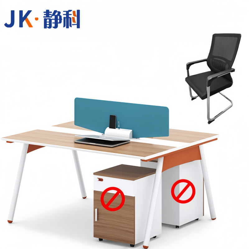 静科办公桌椅套装120*120*75cm+椅子2把套高清大图