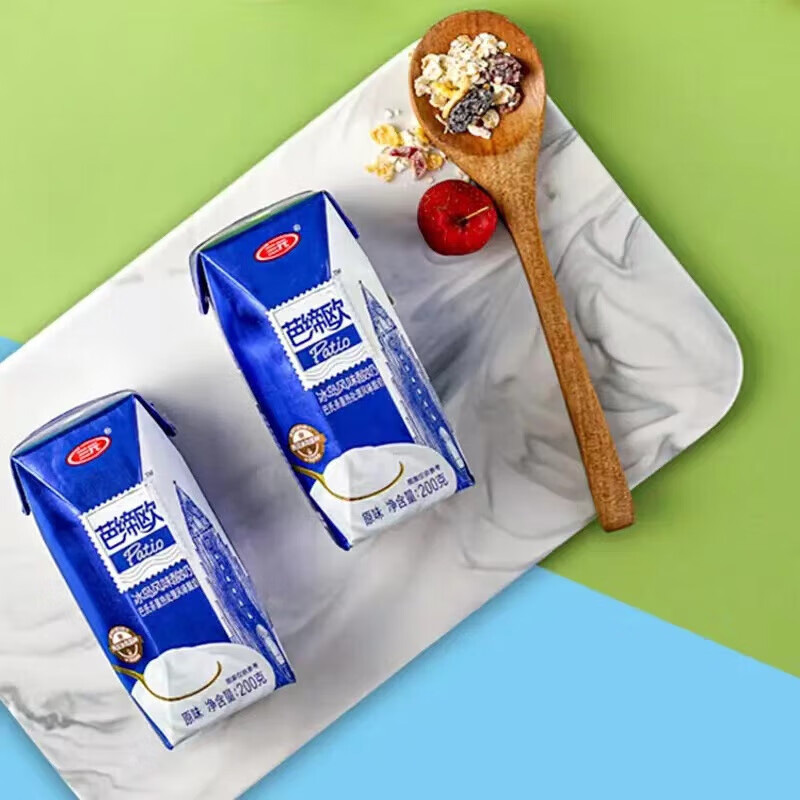 三元酸奶巴氏杀菌热处理芭缔欧冰岛式原味200ml*12盒高清大图