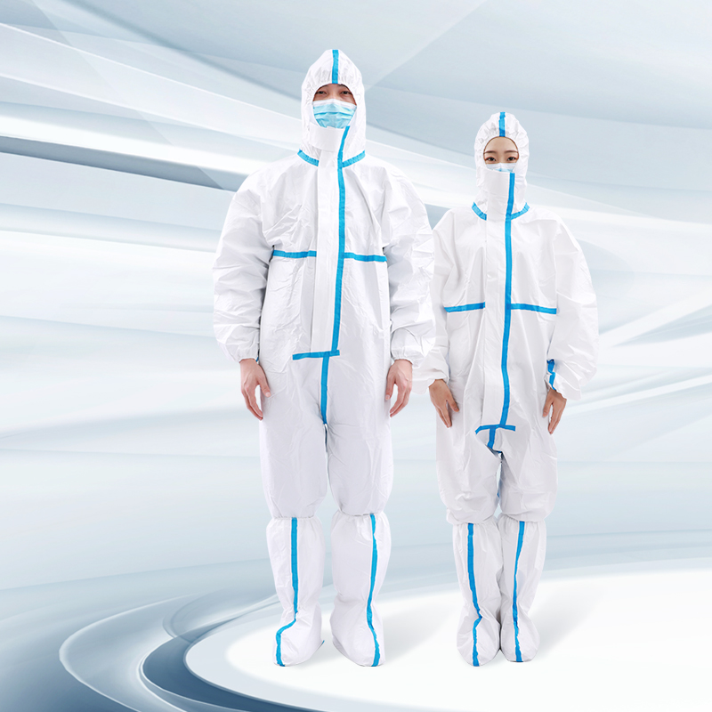 可孚医用防护服一次性连体全身隔离衣大白飞机式医护专用防疫鞋套