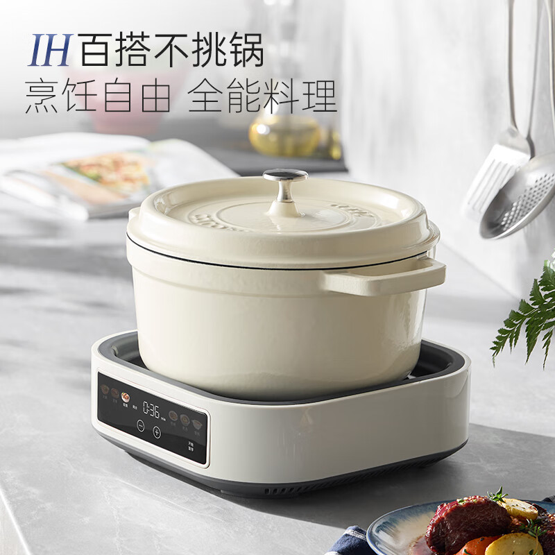 摩飞电器(Morphyrichards)电蒸锅多功能6L大容量炖蒸煮一体可预约定时不锈钢蒸屉MR8901白高清大图