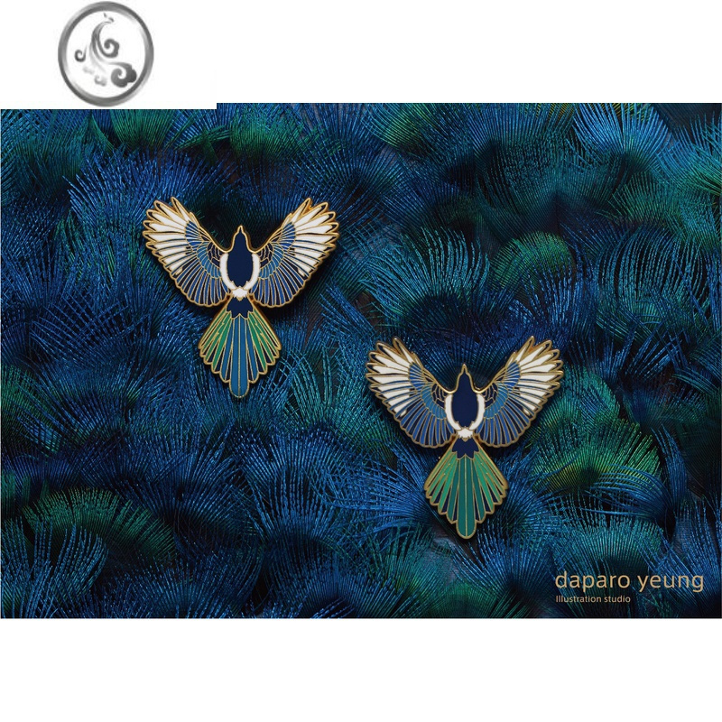 jimidaparo喜鹊胸针女男设计感小众配饰祝福七夕礼物国潮情人节饰品