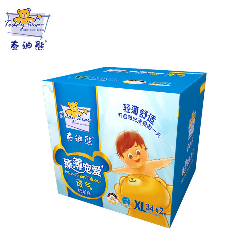 泰迪熊Teddy Bear臻薄宠爱透气纸尿裤XL68片(12-17公斤)婴儿尿不湿