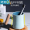 敬平漱口杯家用简约刷牙杯缸洗水杯创意套装三口之家便携一对情侣杯子 加厚北欧白+北欧黄木手柄杯[2个情侣装]洗漱杯