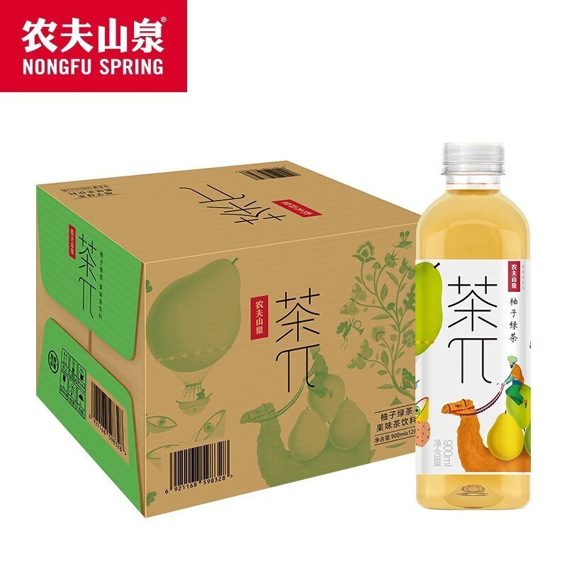 农夫山泉900ml茶π柚子绿茶*12