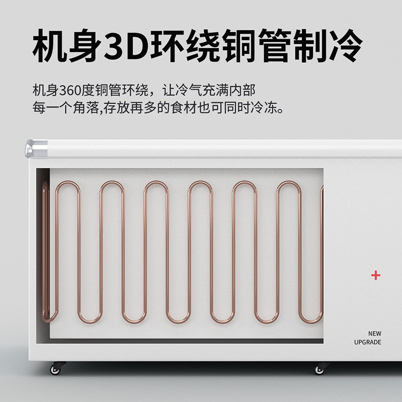 妮雪1.8米长冰柜展示柜大容量商用冰箱冷柜卧式冷藏冷冻岛柜玻璃门超市雪糕柜