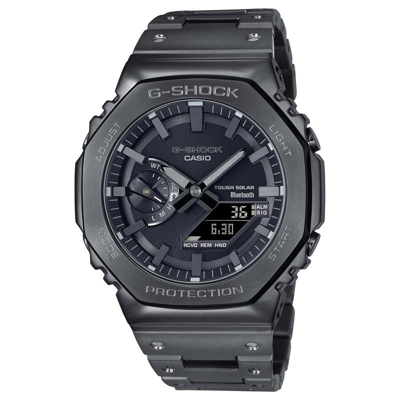 卡西欧(CASIO)男士石英表全金属表壳蓝牙智能光动能防水耐用运动手表
