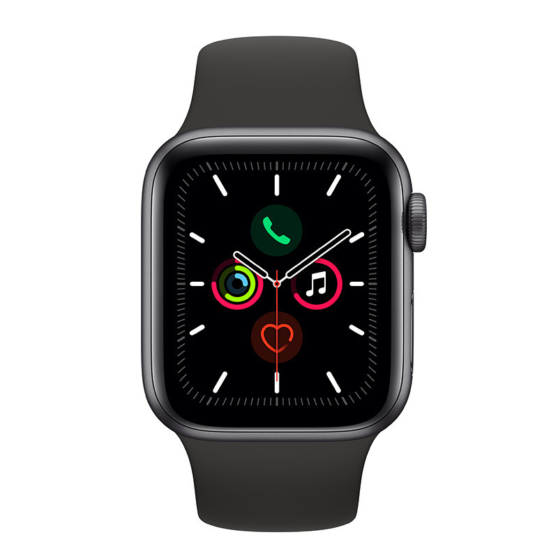 Apple Watch Series 5智能手表(GPS款 44毫米深空灰色铝金属表壳 黑色运动型表带 MWVF2CH/A)