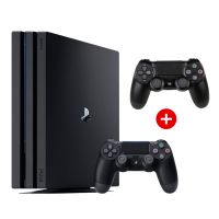 索尼（SONY）PlayStation 4 国行ps4pro家用电视游戏机ps4pro2TB黑色+黑色手柄（双手柄）