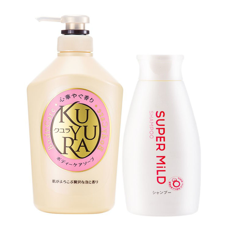 资生堂 洗沐浴套装(美肌沐浴露欣怡幽香550ml+粉惠润柔净洗发露(鲜花芳香)/220ml)