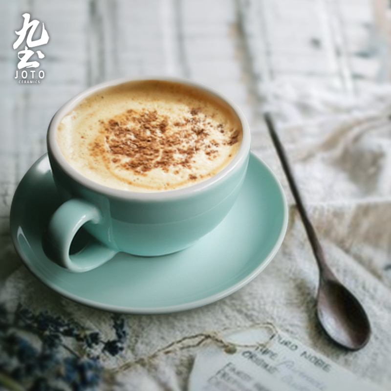 九土 杯子+碟子 小号 陶瓷咖啡杯碟组 简约白 (计价单位:套)高清大图