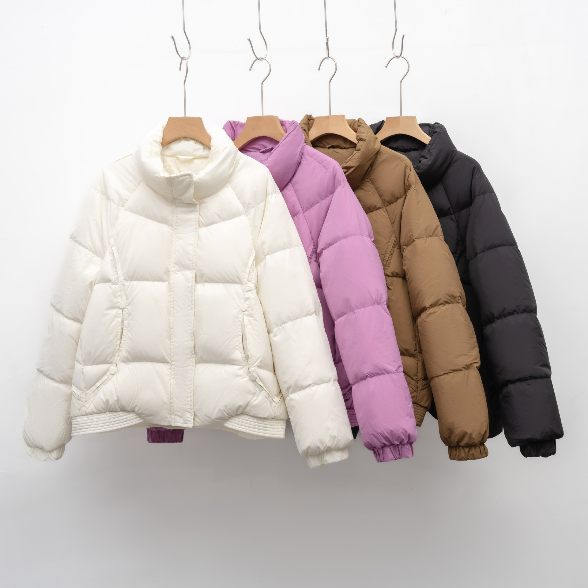 新款羽绒服女小个子冬季加厚立领宽松鸭绒面包服外套保暖高清大图