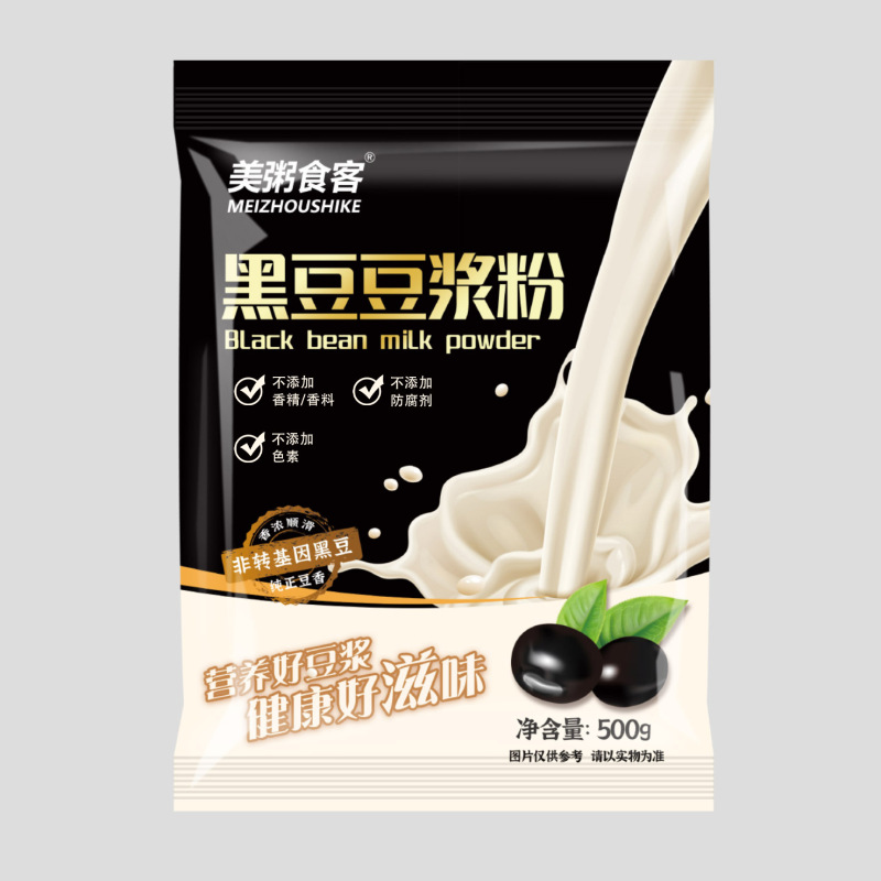美粥食客 早餐即食豆浆500克 黑豆豆浆粉(D4)*2袋