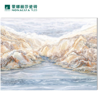 蒙娜丽莎瓷砖电视背景墙瓷砖800*800高温微晶石客厅现代抽象石纹 百川归海