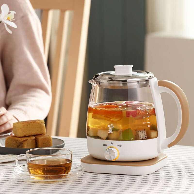 鸣盏 养生壶 煮茶器玻璃电水壶烧水壶 1L MZ-073高清大图