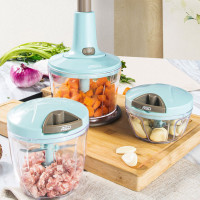 爱仕达绞肉机400ML手工家用绞菜神器饺子馅搅拌机手拉式碎菜机小拉蒜器多功能料理机厨房用品肉馅蒜蓉辣椒姜末蔬菜肉 搅碎机