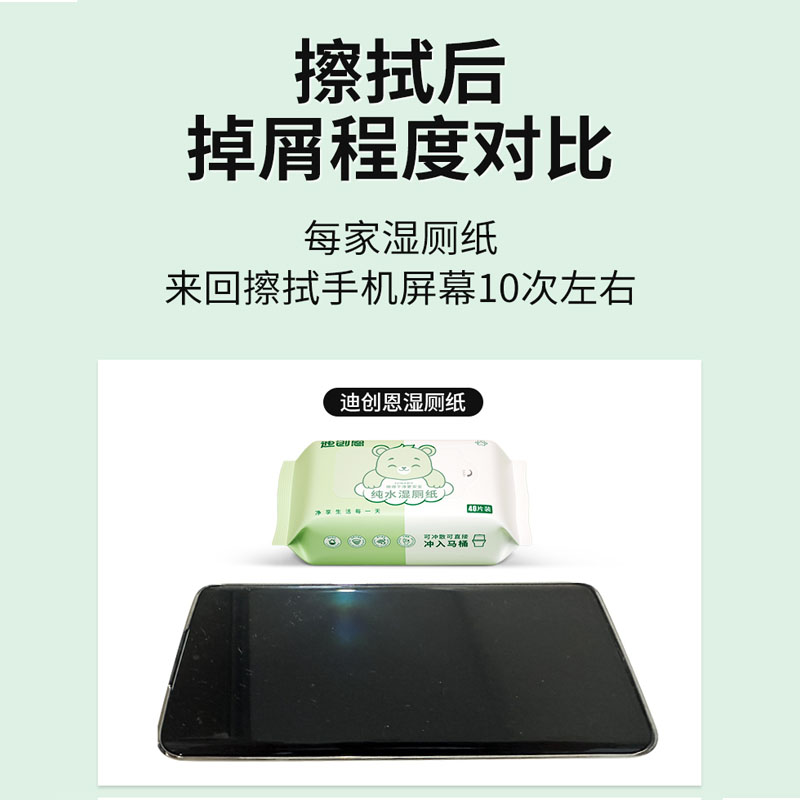 迪创恩EDI纯水湿厕纸40抽男女性擦屁股私处湿纸巾40*2包高清大图