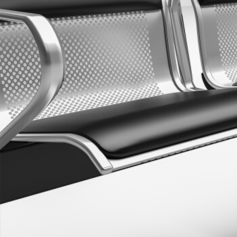 【洛偃】不锈钢机场椅公共连排椅医院候诊椅银行等待椅五人位带皮垫高清大图