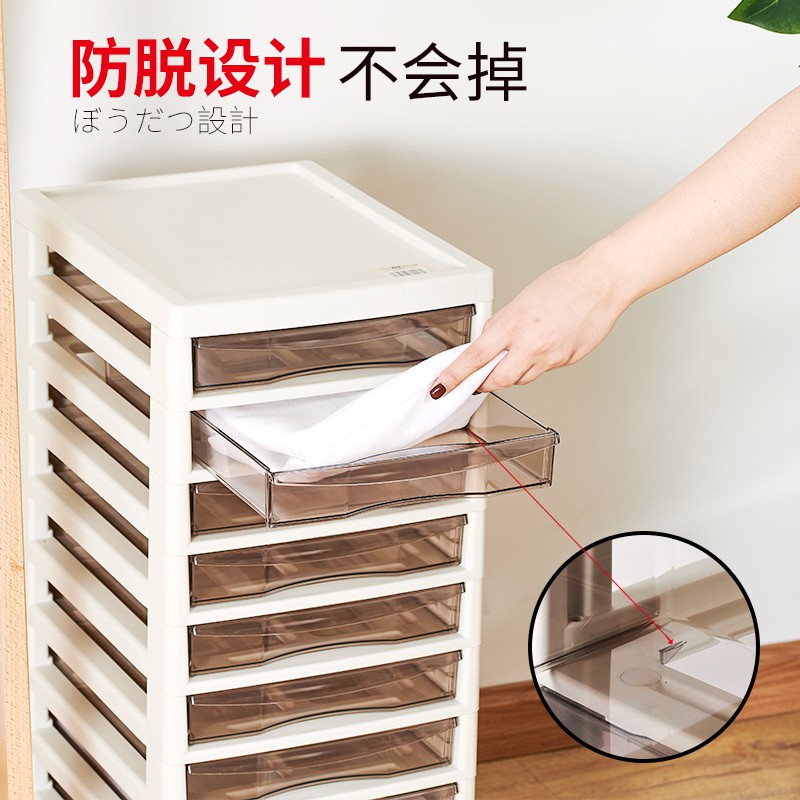 办公室储物柜塑料抽屉式美甲桌下文件收纳柜子盒多层箱可移动透明 三维工匠收纳箱高清大图