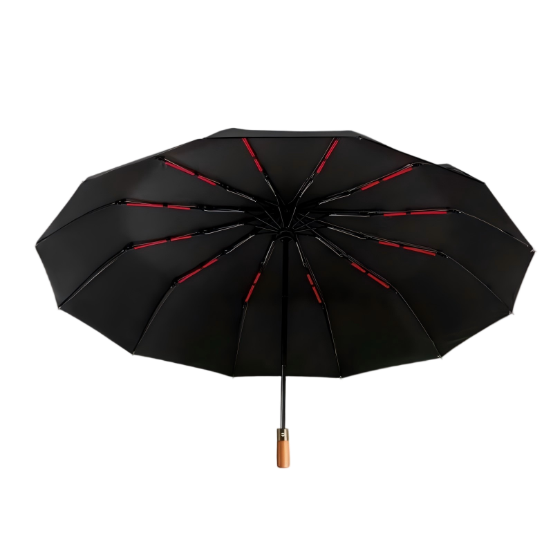 袋鼠威威 全自动实木手柄晴雨伞 MD013高清大图