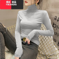 YIBUSHENG莫代尔黑色高领打底衫女春秋洋气内搭长袖T恤修身薄款堆堆领上身 3XL建议149-165斤) 极致灰