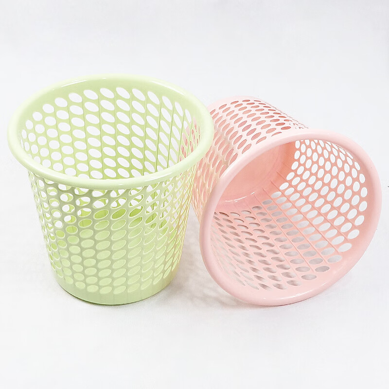 赫思迪格JG-493 商用垃圾篓 镂空垃圾桶 颜色随机 10个上直径27cm,高25cm 下直径19cm高清大图