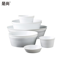 是尚 陶瓷白山圆碗盘餐具套装