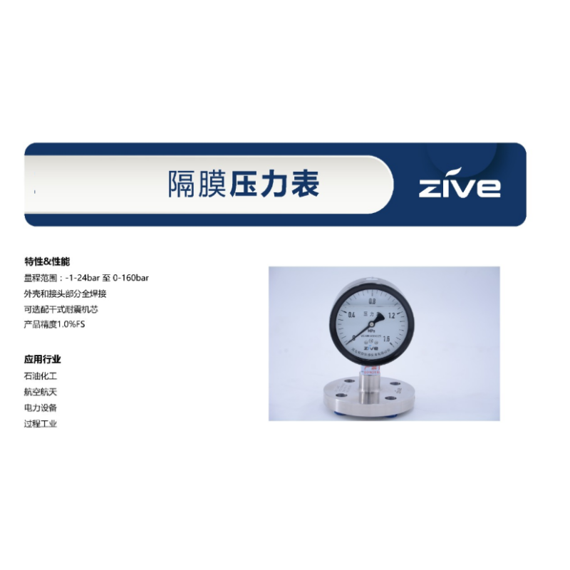 ZIVE 隔膜压力表ZIVE-1306471 个高清大图